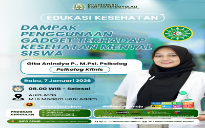 Bijak Berteknologi: MTs Modern Bani Adam Hadirkan Psikolog RS PKU Aisyiyah Edukasi Siswa tentang Dampak Gadget