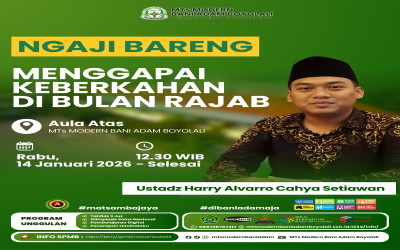 Segarkan Iman, MTs Modern Bani Adam Boyolali Hadirkan Ustadz Harry Alvarro dari Jakarta untuk 